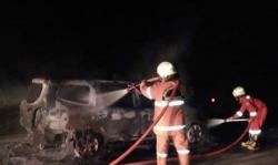 Diduga Korsleting, Grand Livina Terbakar di Jalan Tol Semarang-Solo