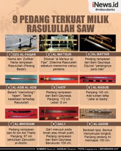 Infografis 9 Pedang Terkuat Milik Rasulullah SAW