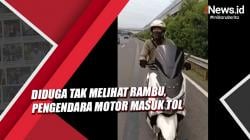 Diduga Tak Melihat Rambu, Pengendara Motor Masuk Tol Cawang