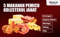 Infografis 5 Makanan Pemicu Kolesterol Jahat 