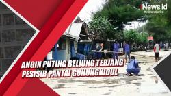 Angin Puting Beliung Terjang Pesisir Pantai Gunungkidul, Puluhan Warung Rusak