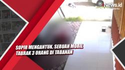 Detik-Detik Sopir Mengantuk, Sebuah Mobil Tabrak 3 Orang di Tabanan 