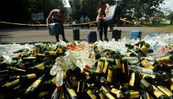 Polres Tegal Musnahkan Ribuan Botol Minuman Keras