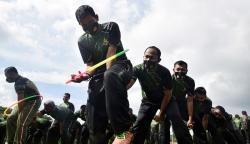 Serunya Outbond Personel Kodim 0733 Kota Semarang di Markas Arhanud 15 DBY