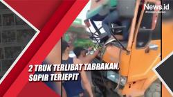 2 Truk Terlibat Tabrakan di Medan Belawan, Sopir Terjepit