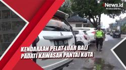 Kendaraan Pelat Luar Bali Padati Kawasan Pantai Kuta
