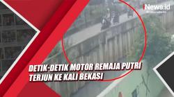 Detik-Detik Motor Remaja Putri Terjun ke Kali di Bekasi Terekam CCTV