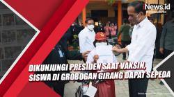 Dikunjungi Presiden Jokowi saat Vaksin, Siswa di Grobogan Girang Dapat Sepeda