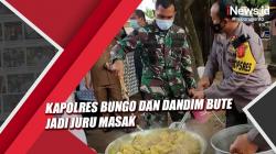 Bantu Korban Banjir, Kapolres Bungo dan Dandim Bute jadi Juru Masak