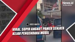 Viral Video Sopir Angkot Pamer Senjata Kejar Pengendara Mobil di Deliserdang