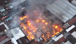 Penampakan dari Udara Kebakaran Pasar Bajul Mati Banyuwangi