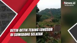 Detik-Detik Tebing Longsor di Sumedang Menutup 2 Hektare Sawah<