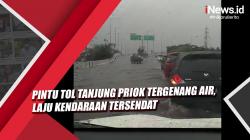 Video Pintu Tol Tanjung Priok Tergenang Air, Laju Kendaraan Tersendat
