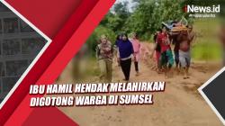 Jalan Rusak, Ibu Hamil Hendak Melahirkan Digotong Warga di Musi Rawas Utara<