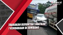 Video Tabrakan Beruntun Libatkan 7 Kendaraan di Jombang