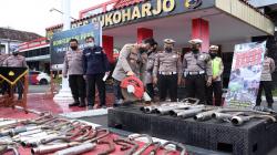 Polres Sukoharjo Musnahkan 134 Knalpot Brong yang Suaranya Bikin Bising 