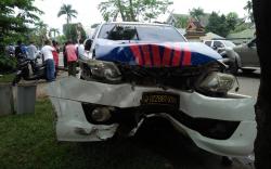 Mobil PJR Polda Jambi Kecelakaan gegara Hindari Motor Menyalip