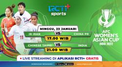Ini Link Live Streaming Piala Asia Wanita 2022 Hari Ini di RCTI+: Iran Vs China