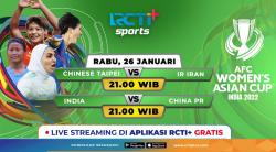 Ini Link Live Streaming Taiwan Vs Iran Piala Asia Wanita 2022 di RCTI+