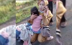 Suami Tewas Ditembak Begal, Istri Ini Menangis Peluk Anak Minta Tolong ke Warga<