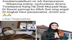 Dedi Mulyadi Dirawat seusai Operasi di RSPAD, Ambu Anne: Nyuhunken Doana