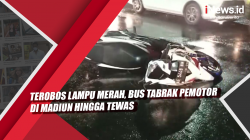 Video Terobos Lampu Merah, Bus Tabrak Pemotor di Madiun hingga Tewas