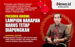 Infografis Pesan Imlek dari Presiden Jokowi: Lampion Harapan Harus Tetap Diapungkan