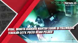 Video Viral, Wanita Dianiaya Mantan Suami di Palembang Terekam CCTV, Polisi Kejar Pelaku<