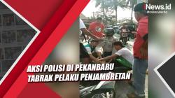 Video Aksi Polisi di Pekanbaru Tabrak Pelaku Penjambretan