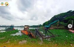 Pemprov DKI Bersihkan Waduk Pluit, Banyak Tanaman Eceng Gondok