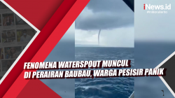 Video Fenomena Waterspout Muncul di Perairan Baubau, Warga Pesisir Panik