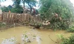 Geobag Pengendali Banjir Sintang Kembali Jebol Tumbangkan Pohon di Bantaran