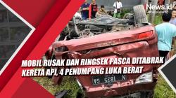 Video Mobil Rusak dan Ringsek Pasca Ditabrak Kereta Api, 4 Penumpang Luka Berat