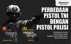 Infografis Perbedaan Pistol TNI dengan Polisi