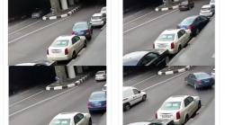 Gagal Parkir Paralel, Pengemudi Ini Lari Setelah Tabrak Mobil Belakang dan Depan