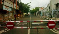 Akses Masuk Alun-Alun Kota Tegal Ditutup