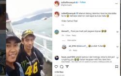 Viral Pria Mirip Valentino Rossi Naik Kapal Menuju Sirkuit Mandalika dari Italia<