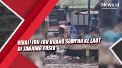 Viral! Ibu-Ibu Buang Sampah ke Laut di Tanjung Pasir