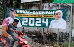Spanduk Erick Thohir-Khofifah 2024 Bertebaran di Jember, Ini Respons Gubernur Jatim