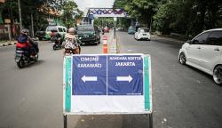 Uji Coba Sistem Satu Arah Jalan Daan Mogot Menuju Akses Tol Cengkareng
