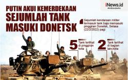 Infografis Sejumlah Tank Memasuki Donetsk usai Vladimir Putin Akui Kemerdekaan