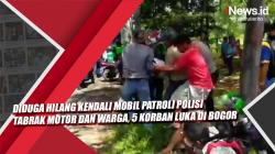 Diduga Hilang Kendali Mobil Patroli Polisi Tabrak Motor dan Warga, 5 Korban Luka di Bogor