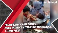 Mobil Wisatawan Terbalik di Tanjakan Dini Sukabumi, Satu Tewas dan 7 Luka