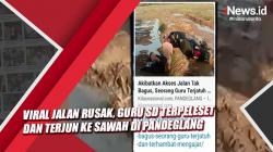 Viral Video Guru SD Terpeleset dan Terjun ke Sawah akibat Jalan Rusak di Pandeglang