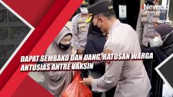 Video Dapat Sembako dan Uang, Ratusan Warga Antusias Antre Vaksin