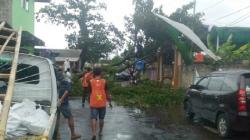 Diterpa Angin Kencang, Pohon Tumbang Timpa Gapura Ponpes Al Hikam Cianjur <