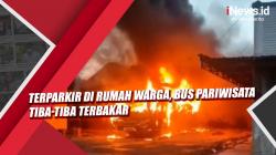Video Terparkir di Rumah Warga, Bus Pariwisata Tiba-Tiba Terbakar
