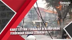 Kabel Listrik Terbakar di Jalan Kepu Selatan Kemayoran, Terdengar Suara Ledakan