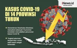 Infografis Kasus Covid-19 di 14 Provinsi Turun