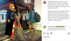 Momen Kocak Penjual Sapu Lidi di Depan Grahadi, Tahu Khofifah tapi Tak Tahu Gubernur Jatim 